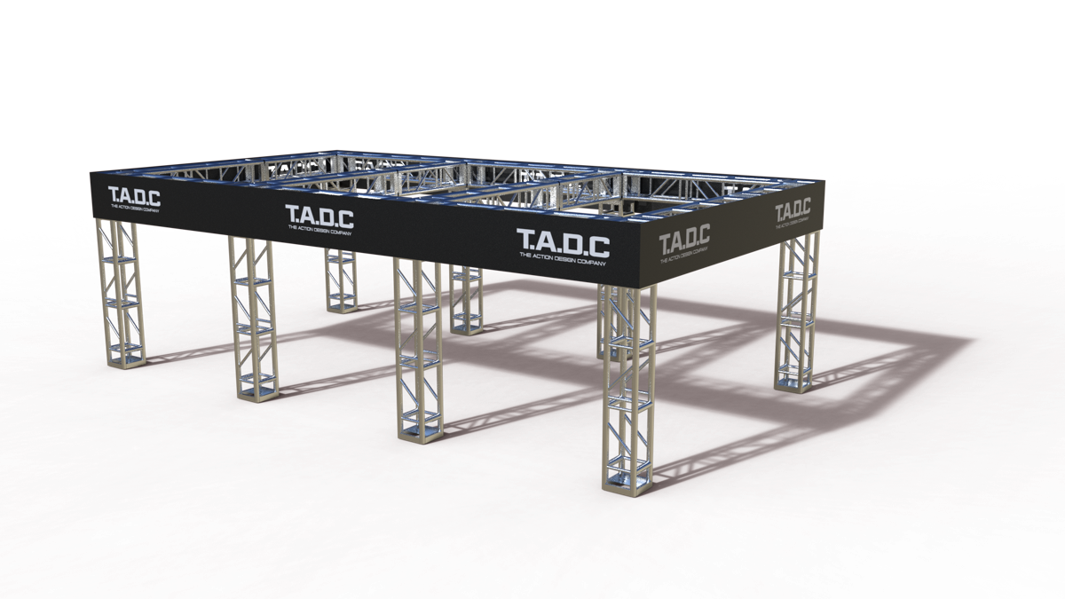 Hilera de stands triple